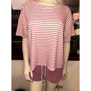 Guru Active Women's Cropped Boxy Tee Multicolor Striped Size L